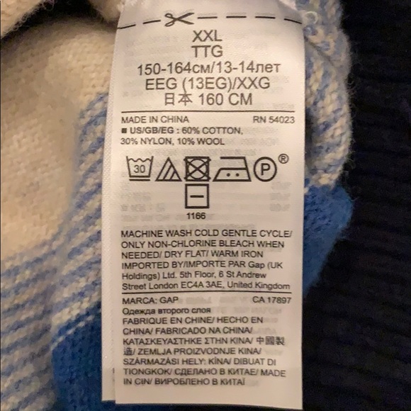 3 for $10 item GapKids striped cotton/wool blend crewneck sweater - Picture 3 of 4